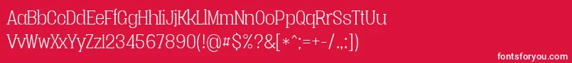Vacerseriflightpersonal Font – White Fonts on Red Background