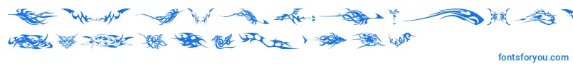 TribalzByMarioz Font – Blue Fonts on White Background