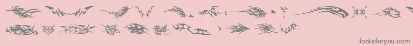 TribalzByMarioz-Schriftart – Graue Schriften auf rosa Hintergrund