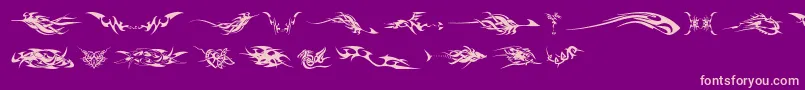 TribalzByMarioz Font – Pink Fonts on Purple Background