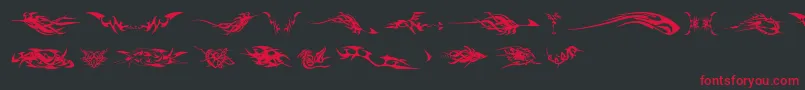 TribalzByMarioz Font – Red Fonts on Black Background