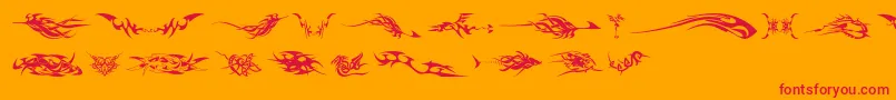 TribalzByMarioz Font – Red Fonts on Orange Background