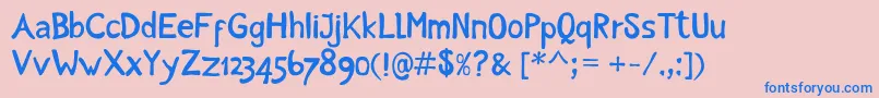 Intuitive Font – Blue Fonts on Pink Background
