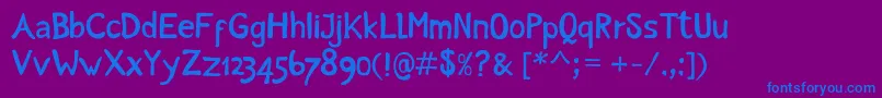 Intuitive Font – Blue Fonts on Purple Background