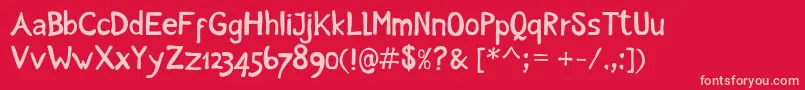 Intuitive Font – Pink Fonts on Red Background