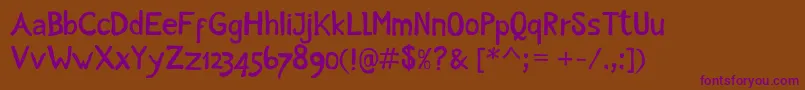 Intuitive Font – Purple Fonts on Brown Background