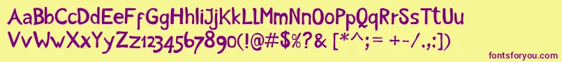 Intuitive Font – Purple Fonts on Yellow Background