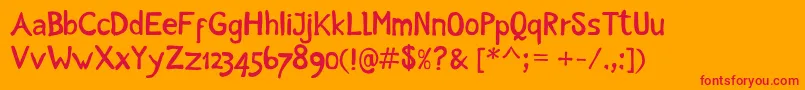 Intuitive Font – Red Fonts on Orange Background