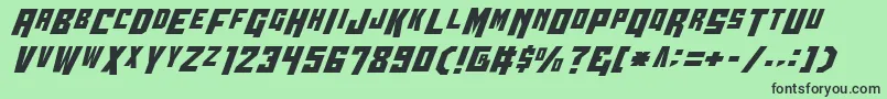 フォントWbv4c – 緑の背景に黒い文字