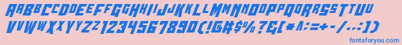 フォントWbv4c – ピンクの背景に青い文字