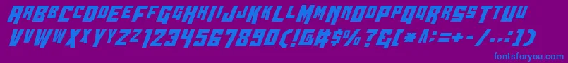 フォントWbv4c – 紫色の背景に青い文字