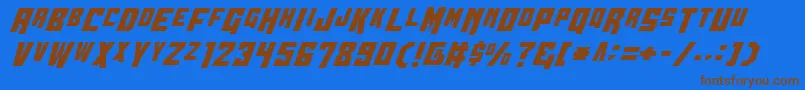 Wbv4c Font – Brown Fonts on Blue Background