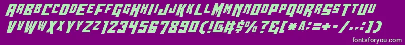 Wbv4c-fontti – vihreät fontit violetilla taustalla