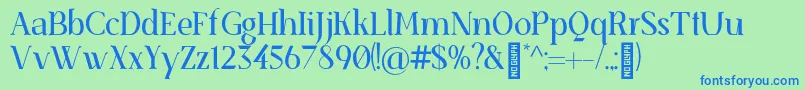 SenzabellaRegular Font – Blue Fonts on Green Background