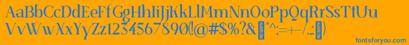 SenzabellaRegular Font – Blue Fonts on Orange Background