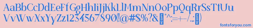 SenzabellaRegular Font – Blue Fonts on Pink Background