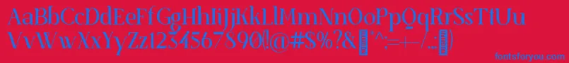 SenzabellaRegular Font – Blue Fonts on Red Background