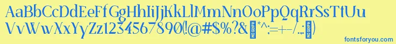 SenzabellaRegular Font – Blue Fonts on Yellow Background