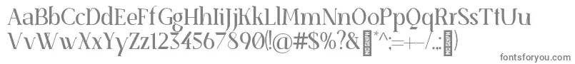 フォントSenzabellaRegular – 白い背景に灰色の文字