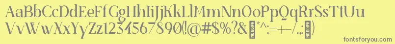 SenzabellaRegular Font – Gray Fonts on Yellow Background