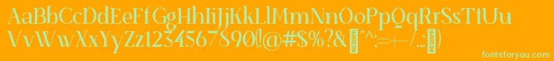 SenzabellaRegular Font – Green Fonts on Orange Background