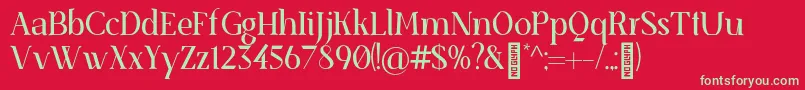 SenzabellaRegular Font – Green Fonts on Red Background