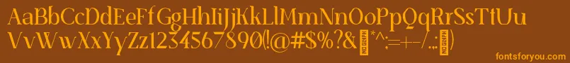 SenzabellaRegular Font – Orange Fonts on Brown Background