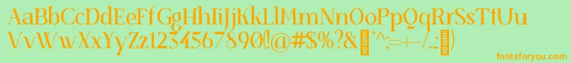 SenzabellaRegular Font – Orange Fonts on Green Background