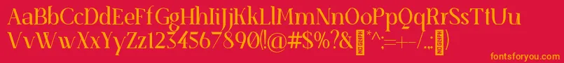 SenzabellaRegular Font – Orange Fonts on Red Background