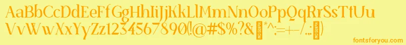 SenzabellaRegular Font – Orange Fonts on Yellow Background