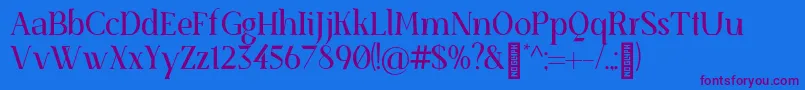SenzabellaRegular Font – Purple Fonts on Blue Background