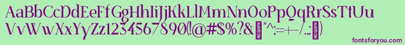SenzabellaRegular Font – Purple Fonts on Green Background