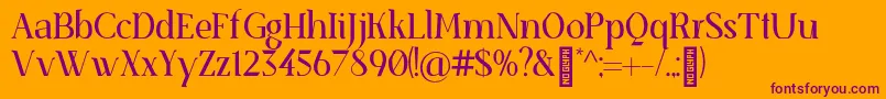 SenzabellaRegular Font – Purple Fonts on Orange Background