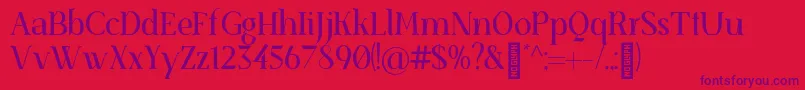 SenzabellaRegular Font – Purple Fonts on Red Background