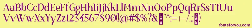 SenzabellaRegular Font – Purple Fonts on Yellow Background