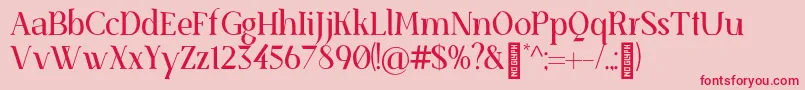 SenzabellaRegular Font – Red Fonts on Pink Background