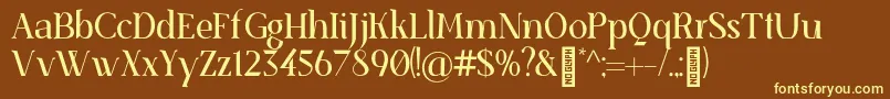 SenzabellaRegular Font – Yellow Fonts on Brown Background