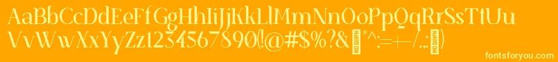 SenzabellaRegular Font – Yellow Fonts on Orange Background