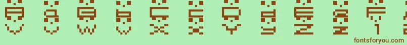 フォントMrFont – 緑の背景に茶色のフォント