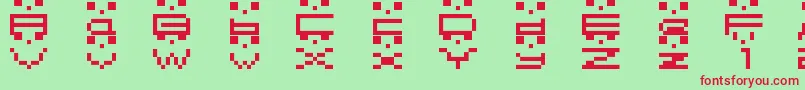 フォントMrFont – 赤い文字の緑の背景