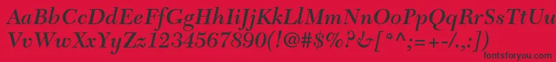 NewcaledonialtstdSemibdit Font – Black Fonts on Red Background