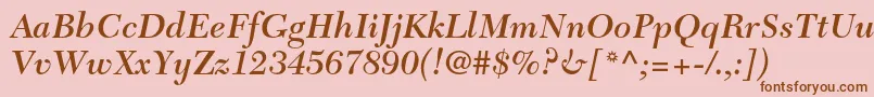 NewcaledonialtstdSemibdit Font – Brown Fonts on Pink Background