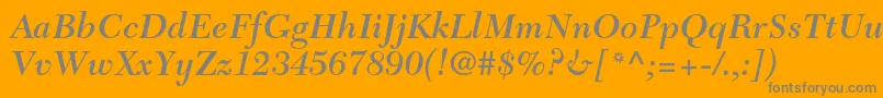 Weitere Informationen zur NewcaledonialtstdSemibdit-Schriftart NewcaledonialtstdSemibdit-Schriftart – Graue Schriften auf orangefarbenem Hintergrund