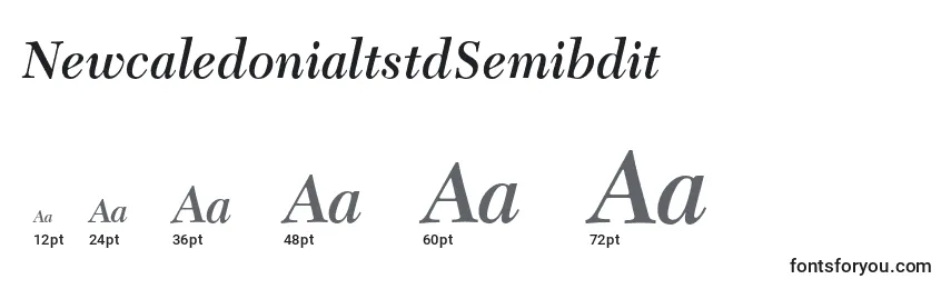NewcaledonialtstdSemibdit Font Sizes