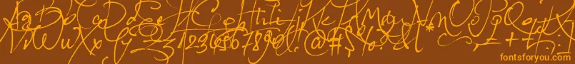 LoveletterNo9 Font – Orange Fonts on Brown Background