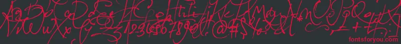 LoveletterNo9 Font – Red Fonts on Black Background