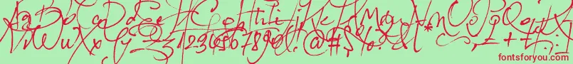LoveletterNo9 Font – Red Fonts on Green Background