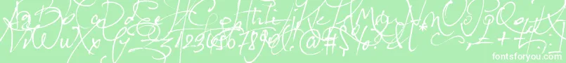 LoveletterNo9 Font – White Fonts on Green Background