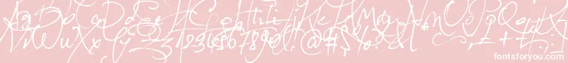 LoveletterNo9-Schriftart – Weiße Schriften auf rosa Hintergrund