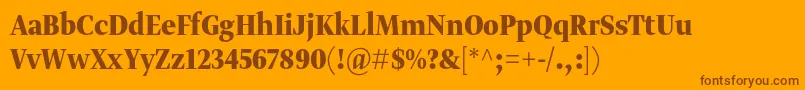 Gretadisnarprobol-Schriftart – Braune Schriften auf orangefarbenem Hintergrund